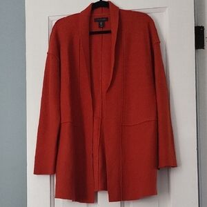 Burnt Orange Tahari Open Cardigan